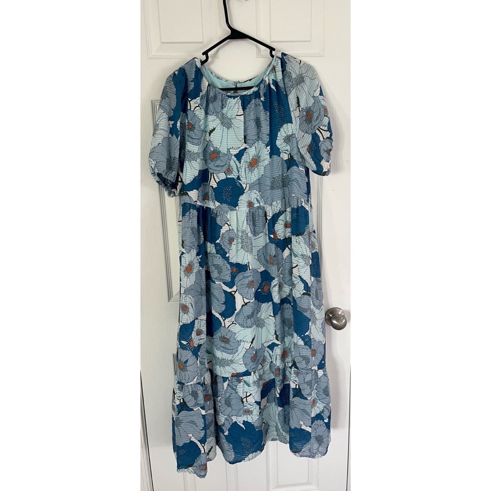 LOFT Blue Floral Maxi Dress